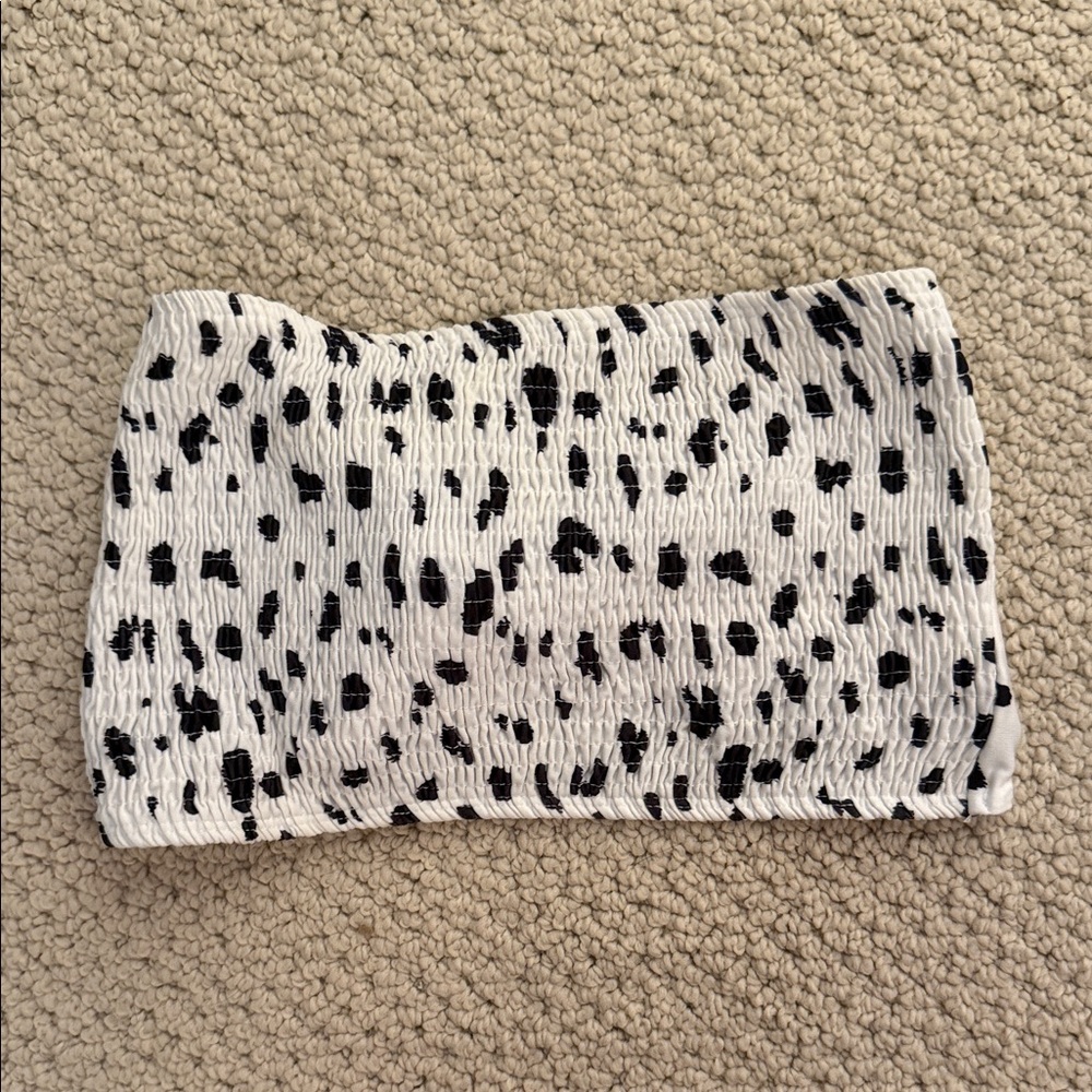 Topshop Monochrome Polka Dot Top